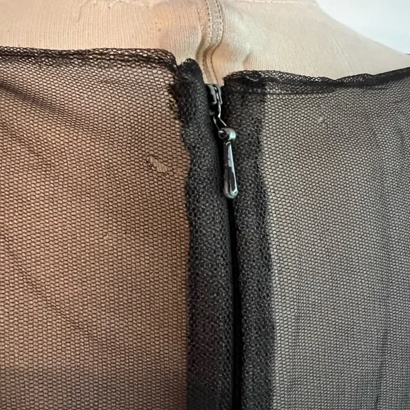 Marchesa Notte Mermaid Black Stretch Crepe and Gold Lace Embroidered Ball Gown 8 - Picture 11 of 16